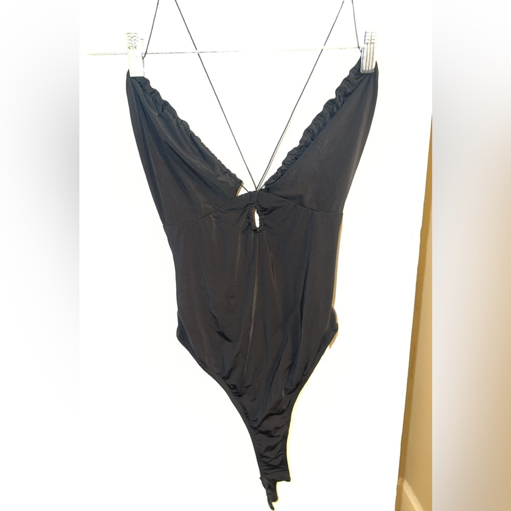Princess Polly Strappy Low Back Black Bodysuit